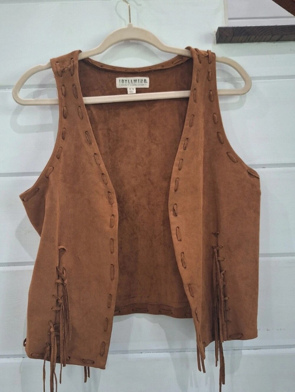 Idyllwind Brown Suede-Look Fringe Vest